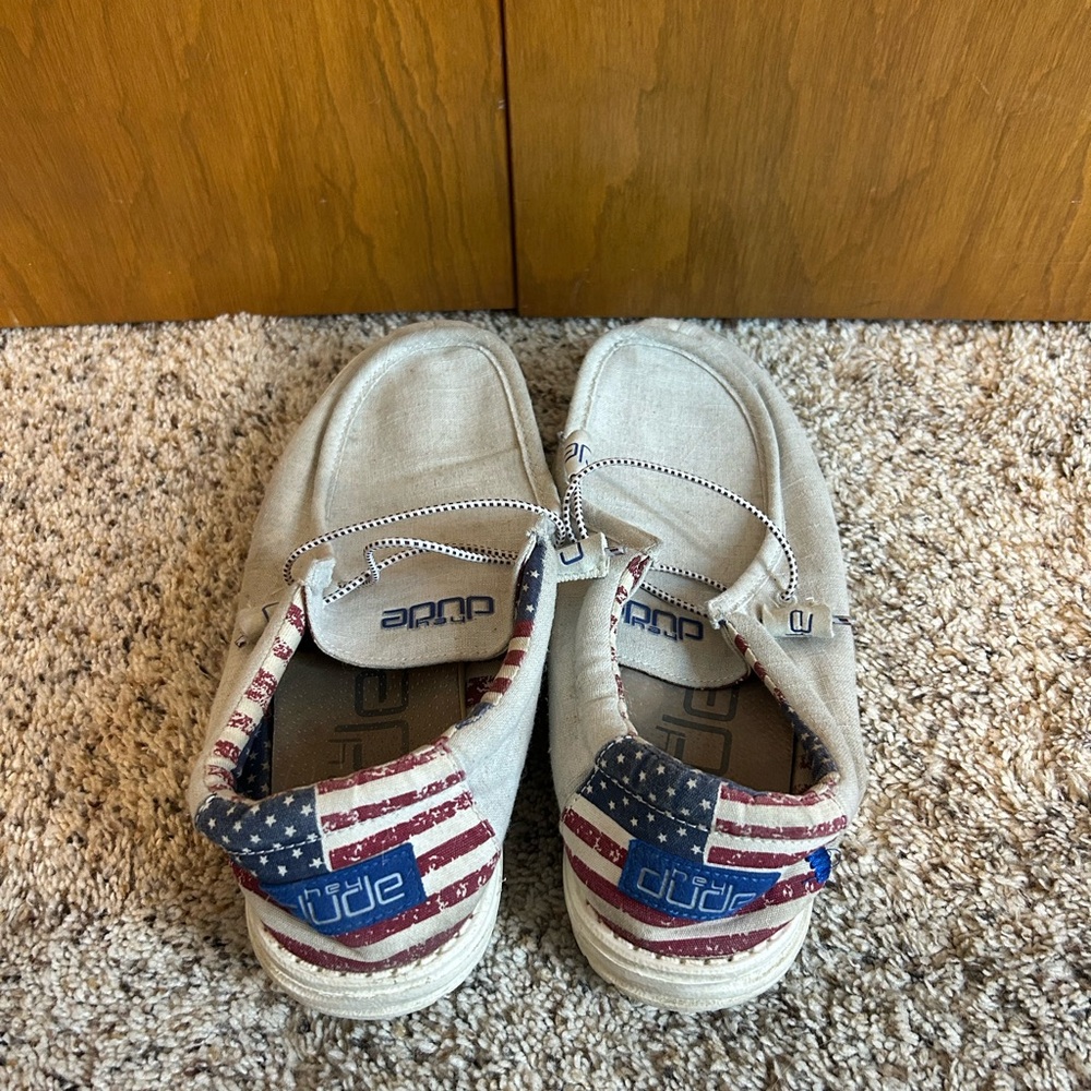 Hey Dude Men's Loafers - Cream and Blue - Picture 3 of 3